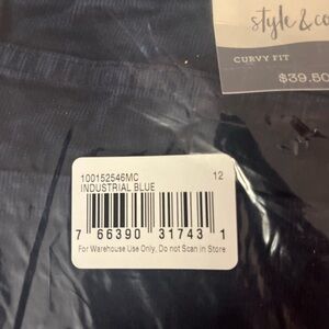 Style & Co. Industrial Blue Curvy Fit Trousers Sz.12 Brand New w/ Tags Fall
